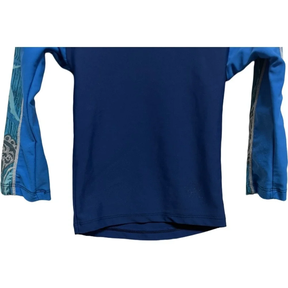 Tuga Sunwear Boys Rash Guard Blue Tribal Print UPF 50+ Swim Shirt 12-18M